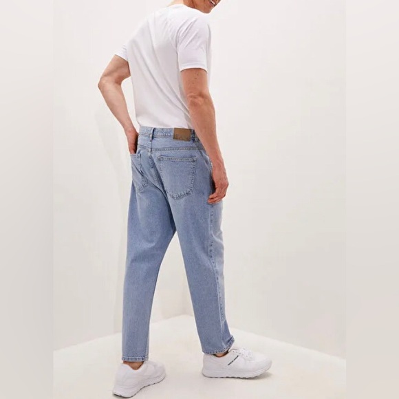 NWT LC WAIKIKI JEANS Mens Rodeo Blue Denim Crop Capri Relaxed Fit Sz 32 x 30 - Picture 3 of 6